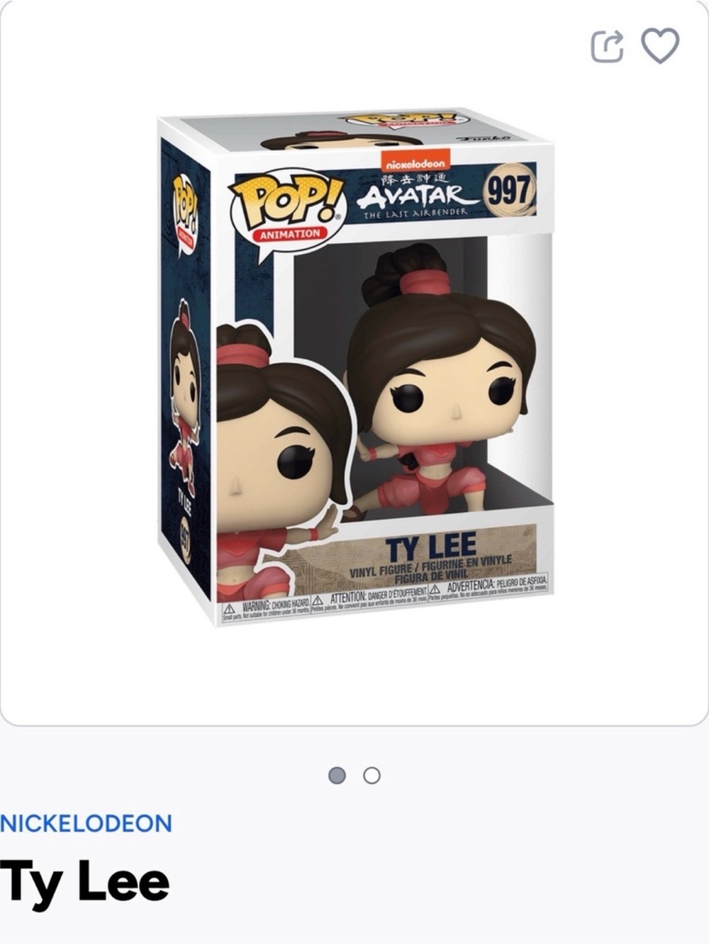 Nickelodeon Ty Lee Funko Pop! Vinyl Figure - Pink, Brown, Black-997